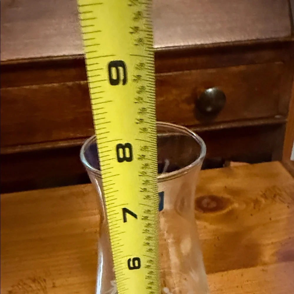 Etched Floral Glass Vase